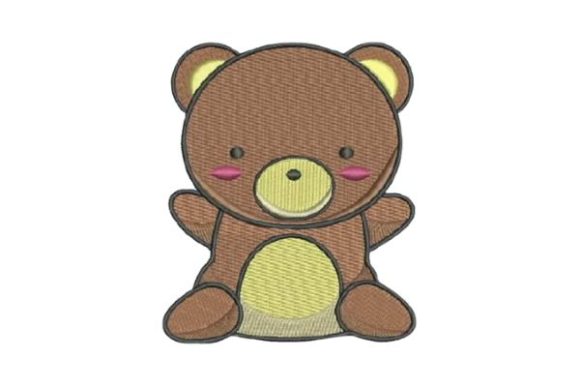 Cute Brown Teddy Bear Embroidery Design Review