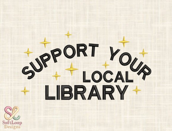 Library Sparkle Embroidery Design for Your Shop